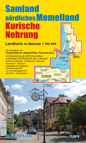 Landkarte Samland, nördliches Memelland, Kurische Nehrung