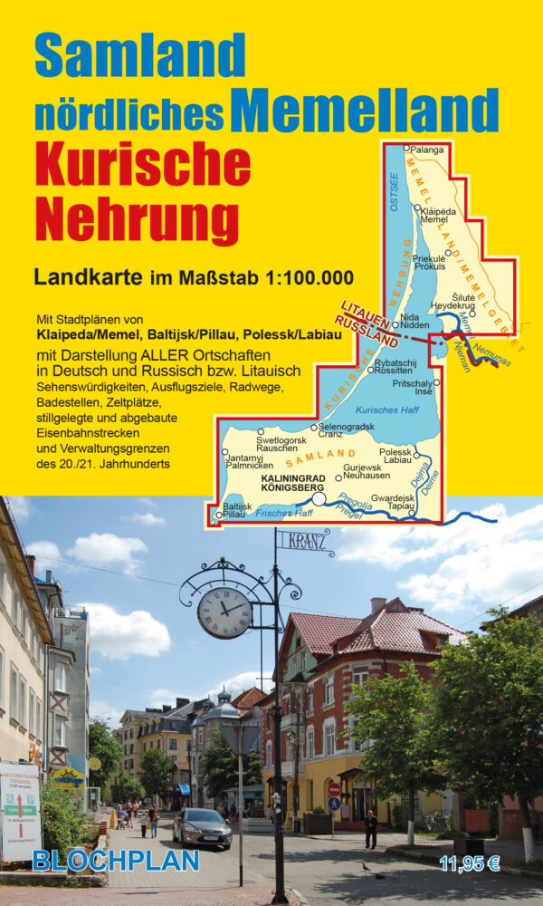 Landkarte Samland / n&ouml;rdliches Memelland / Kurische Nehrung