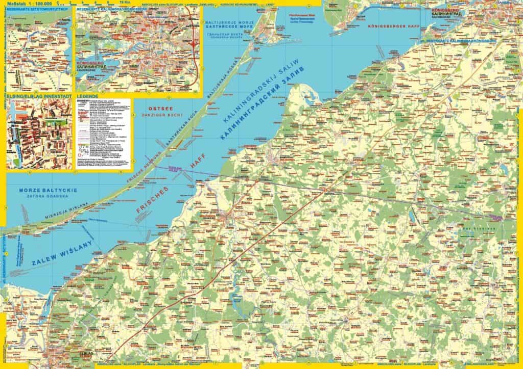 Landkarte rund um das Frische Haff BLOCHPLAN