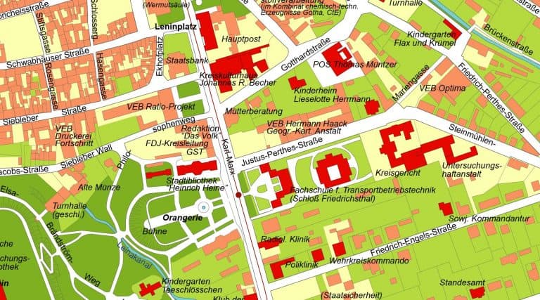 Stadtplanmappe Gotha von 1567 bis heute - Stadtgeschichte im Kartenbild